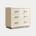 Nachtkastje van MDF en hout 45 x 40 x 55cm met drie lades beige