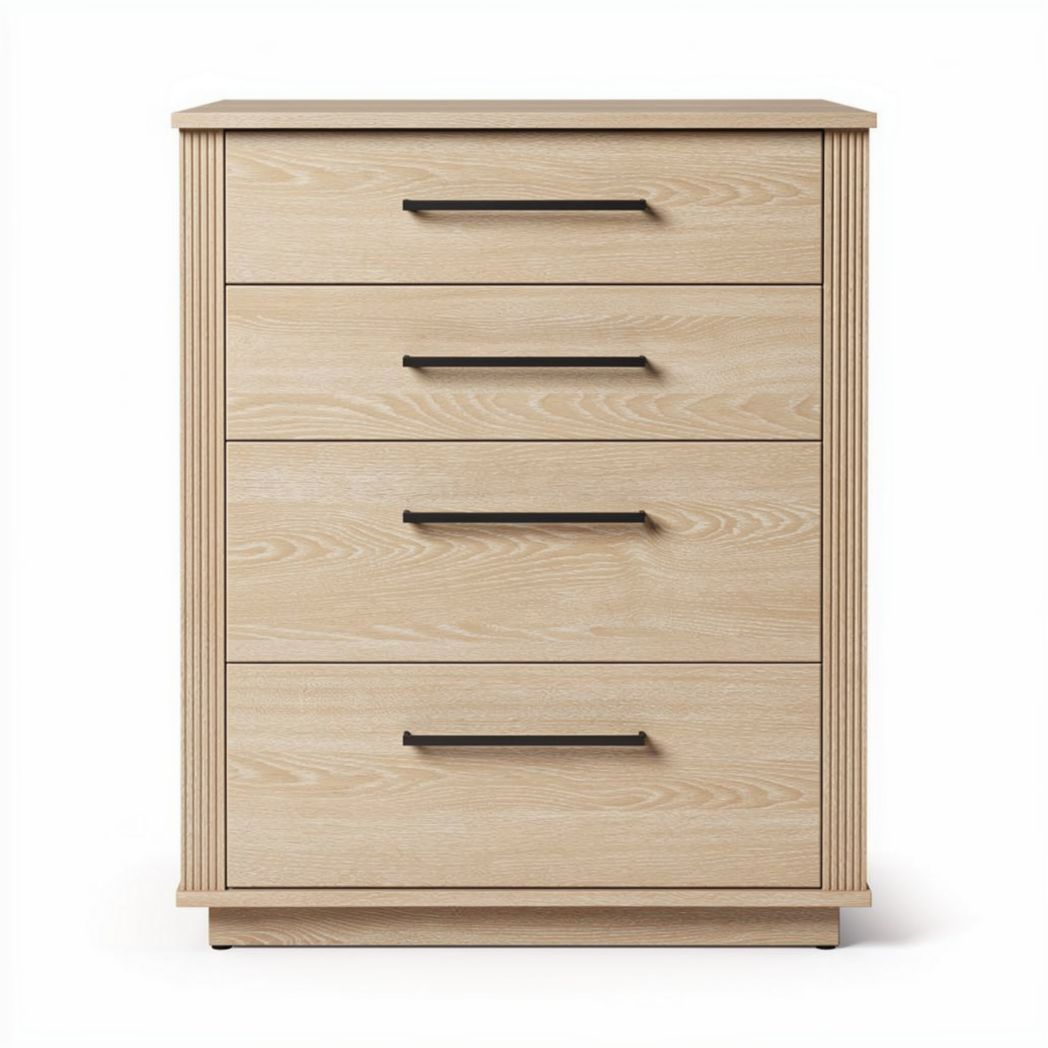 Ladenkast van grenenhout met vier lades en afmetingen 80 x 40 x 100cm