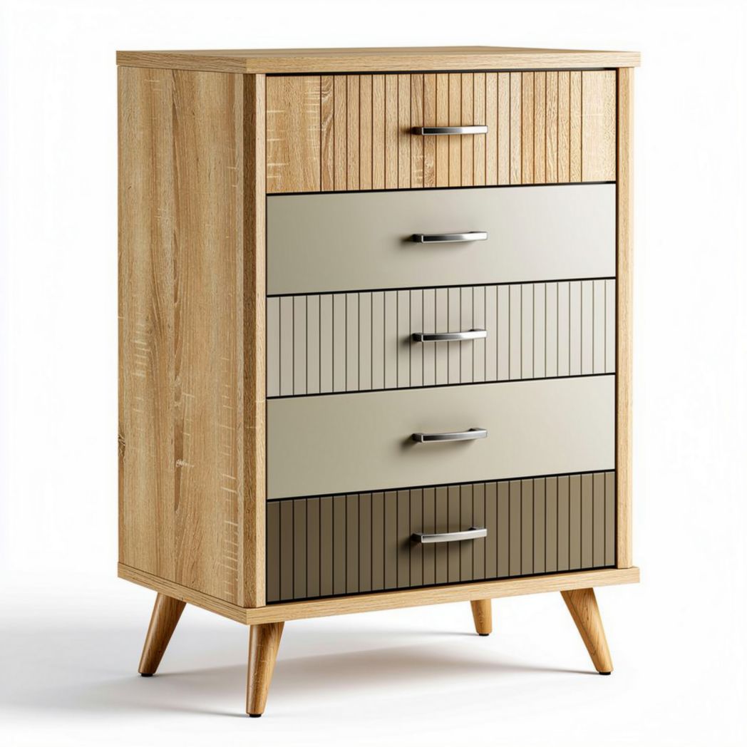 houten ladekast met vier lades en een afmeting van 60 x 40 x 90cm