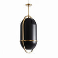 Hanglamp van metaal en kunststof in zwart met gouden details 20 x 20 x 40cm