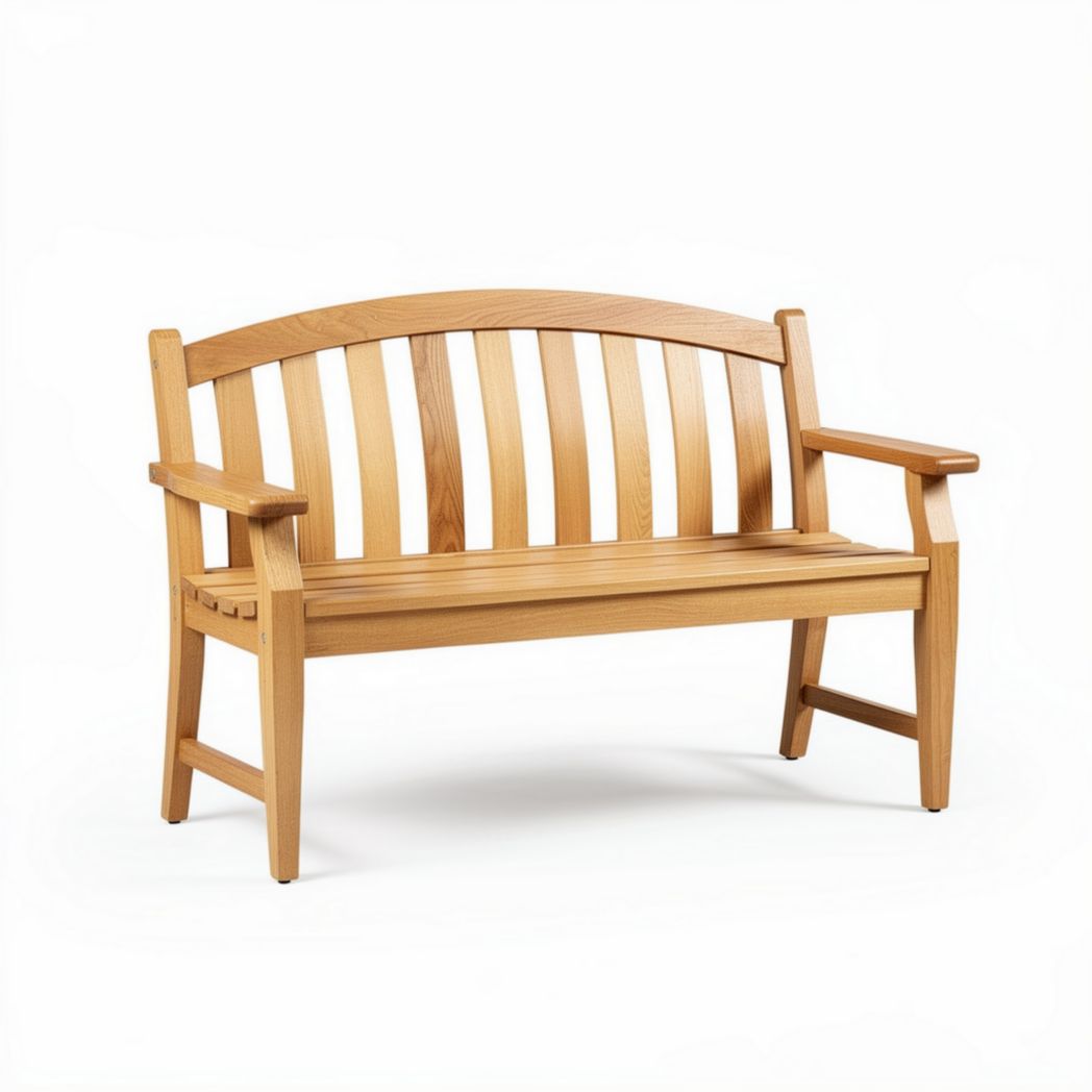 Houten bank voor twee personen 120 x 60 x 85cm binnen en buiten gebruik