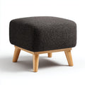 Hocker van lichtgrijs stof met metalen poten 50 x 50 x 40cm